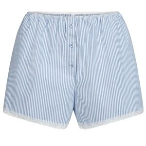 NWT Skims Cotton Poplin Sleep Shorts in Cadet Stripe Size XL